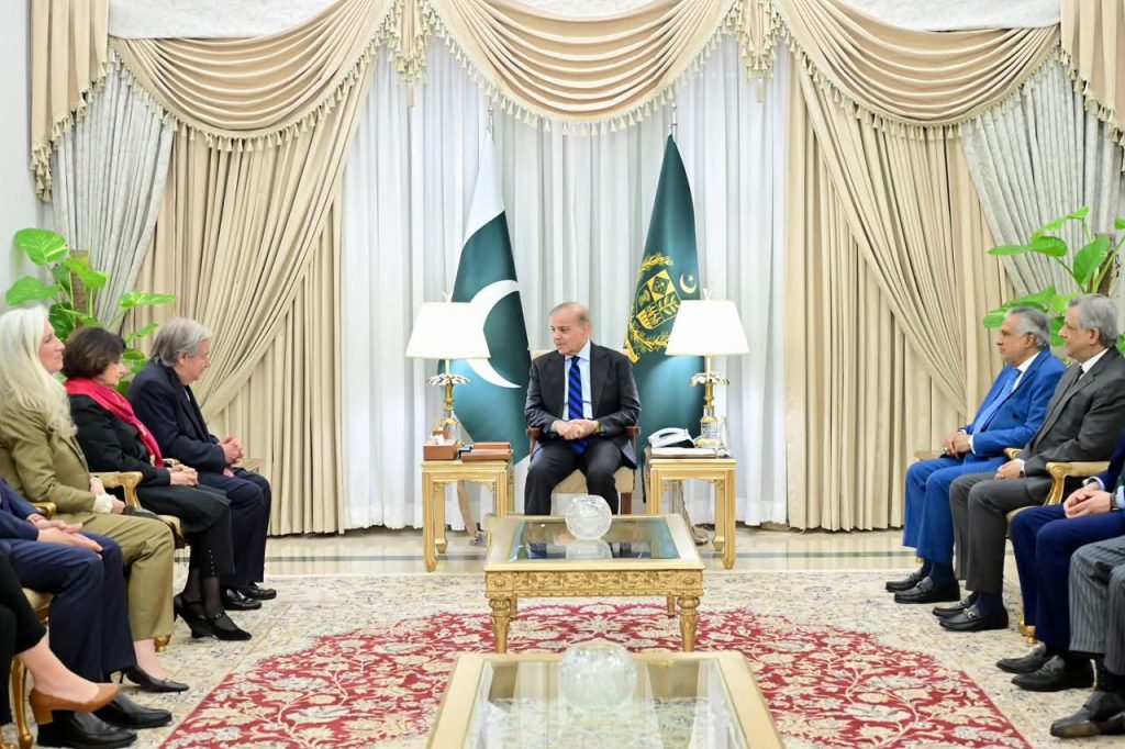 وزیراعظم شہباز شریف سے اقوام متحدہ کے سیکرٹری جنرل کی ملاقات