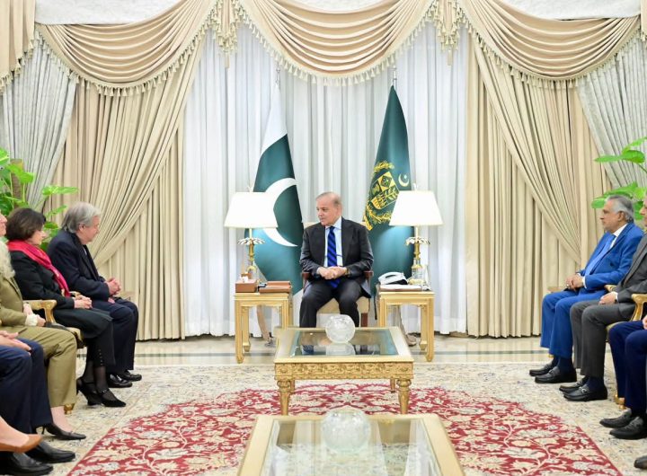 وزیراعظم شہباز شریف سے اقوام متحدہ کے سیکرٹری جنرل کی ملاقات